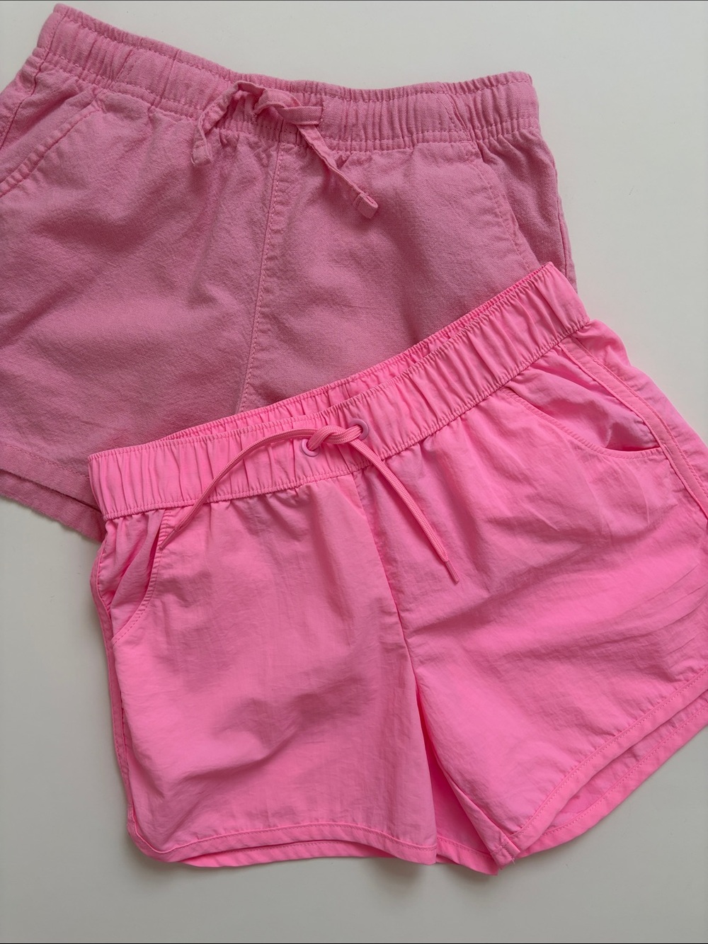 Set of 2 Girls Size 8 Medium Pink Summer Pull On Drawstring Shorts